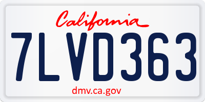 CA license plate 7LVD363