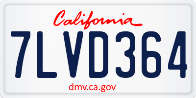 CA license plate 7LVD364