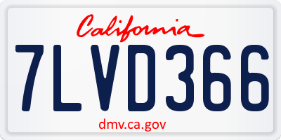 CA license plate 7LVD366