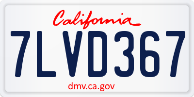 CA license plate 7LVD367