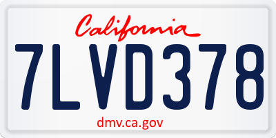 CA license plate 7LVD378