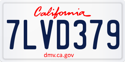 CA license plate 7LVD379