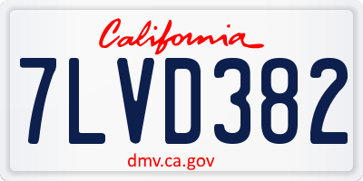 CA license plate 7LVD382