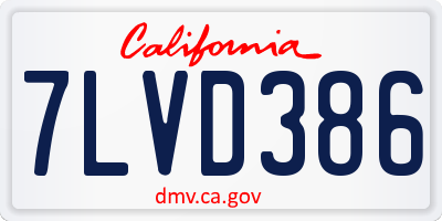CA license plate 7LVD386
