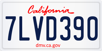 CA license plate 7LVD390