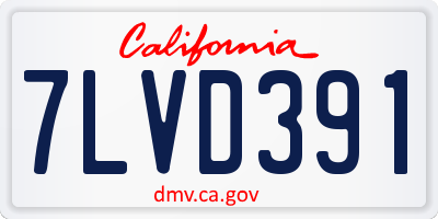 CA license plate 7LVD391