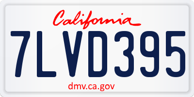 CA license plate 7LVD395
