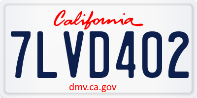 CA license plate 7LVD402