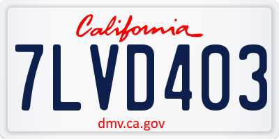 CA license plate 7LVD403