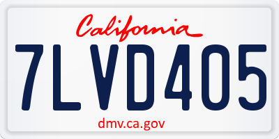CA license plate 7LVD405