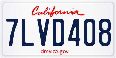 CA license plate 7LVD408
