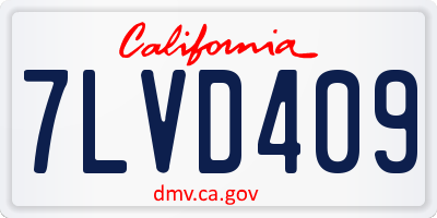 CA license plate 7LVD409