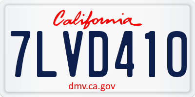 CA license plate 7LVD410