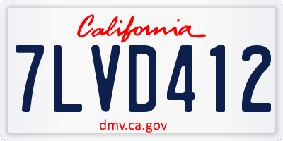 CA license plate 7LVD412