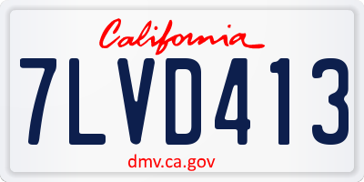 CA license plate 7LVD413