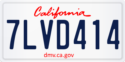 CA license plate 7LVD414
