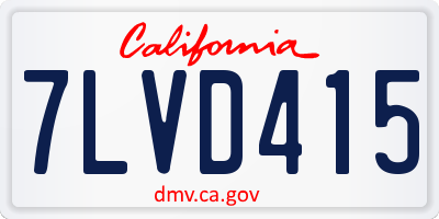 CA license plate 7LVD415