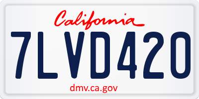 CA license plate 7LVD420