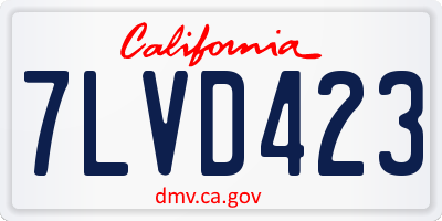 CA license plate 7LVD423