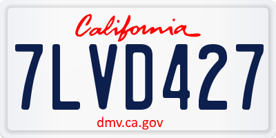 CA license plate 7LVD427