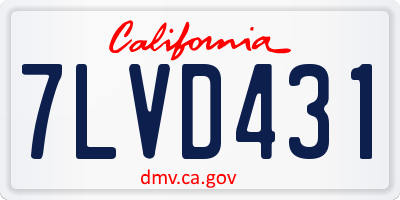 CA license plate 7LVD431