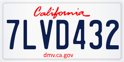 CA license plate 7LVD432
