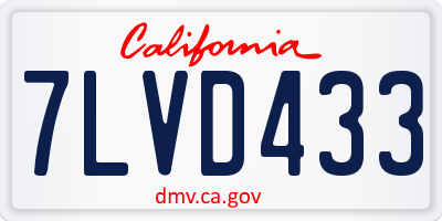 CA license plate 7LVD433