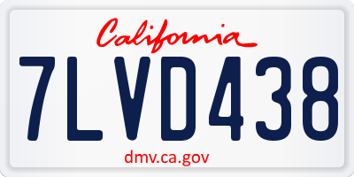 CA license plate 7LVD438