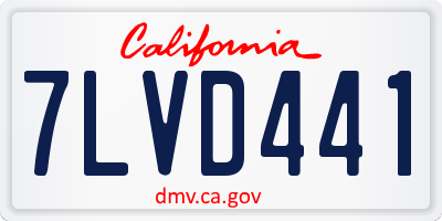 CA license plate 7LVD441