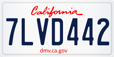 CA license plate 7LVD442