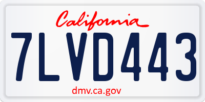 CA license plate 7LVD443