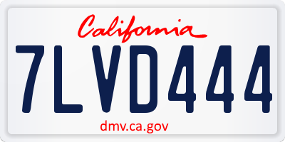 CA license plate 7LVD444