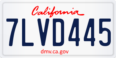 CA license plate 7LVD445