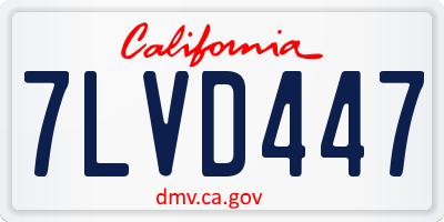 CA license plate 7LVD447