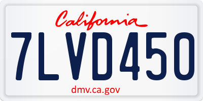 CA license plate 7LVD450