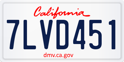 CA license plate 7LVD451