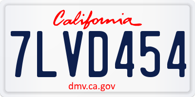CA license plate 7LVD454