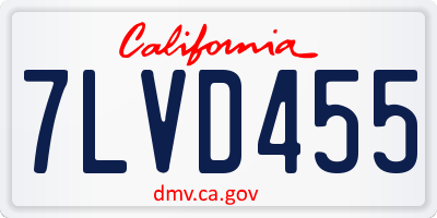 CA license plate 7LVD455