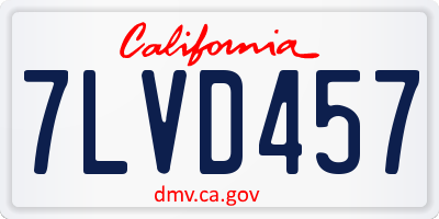CA license plate 7LVD457