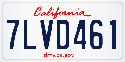 CA license plate 7LVD461
