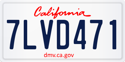 CA license plate 7LVD471