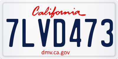 CA license plate 7LVD473