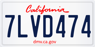 CA license plate 7LVD474