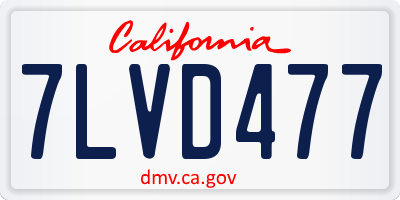 CA license plate 7LVD477