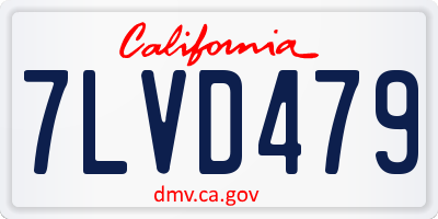 CA license plate 7LVD479