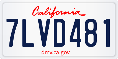 CA license plate 7LVD481