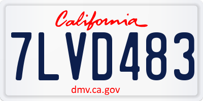 CA license plate 7LVD483