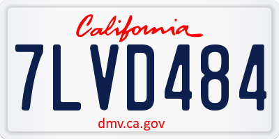 CA license plate 7LVD484
