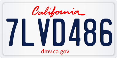 CA license plate 7LVD486