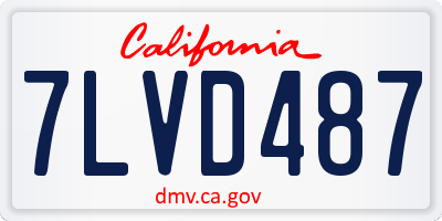 CA license plate 7LVD487